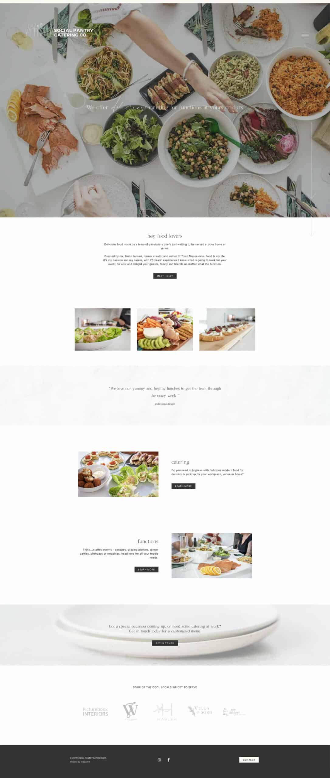 website design – social pantry catering