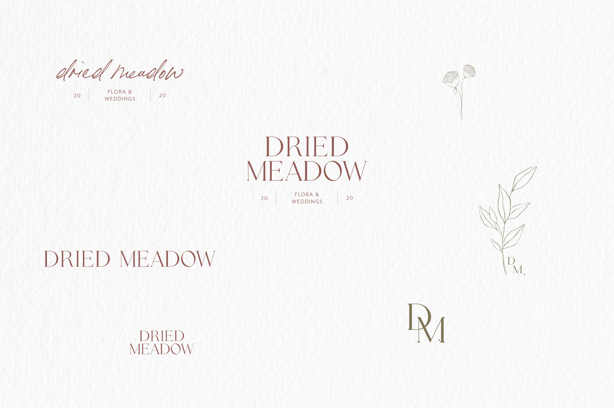 dried meadow brand design all marks