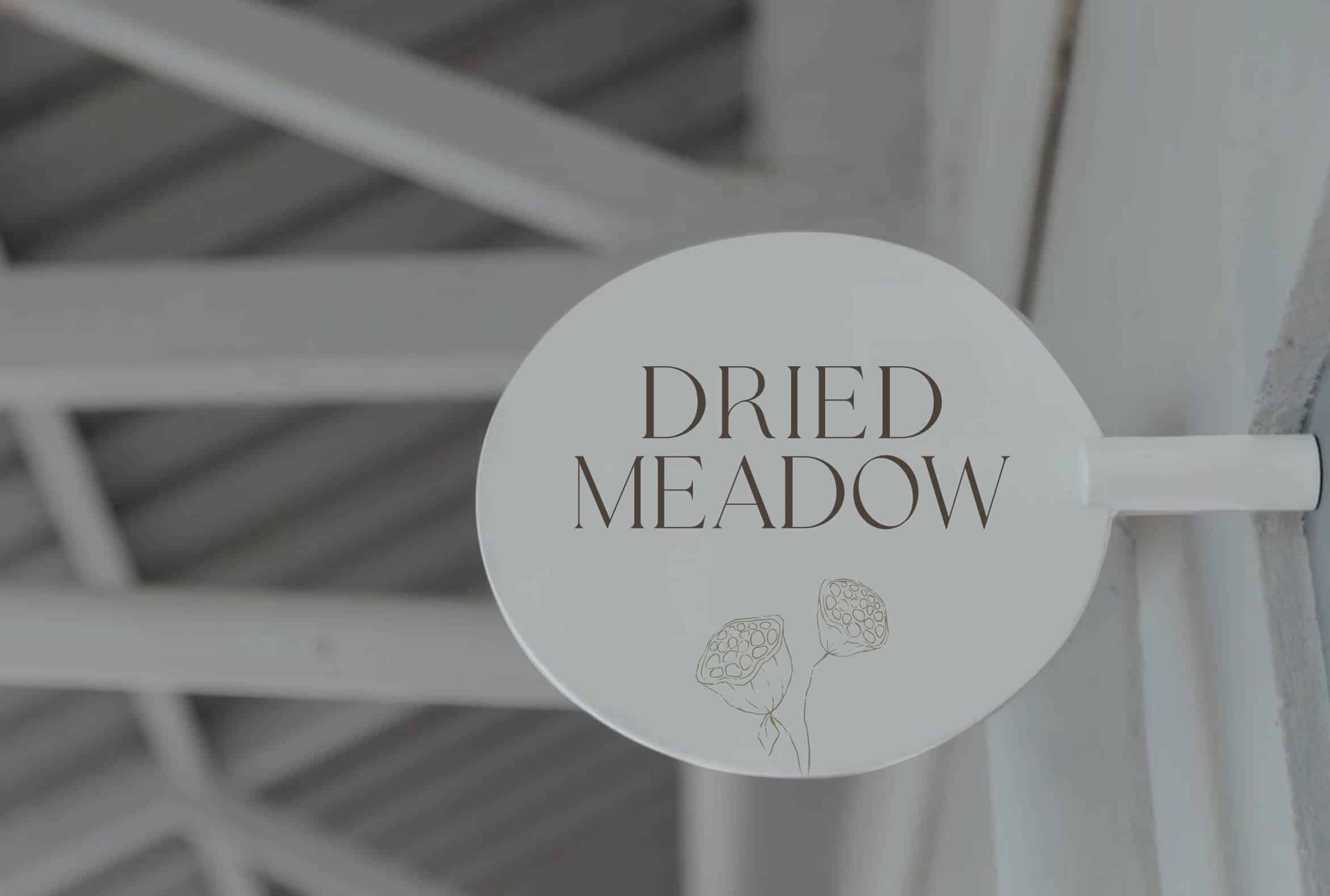 dried meadow brand design signage white copy