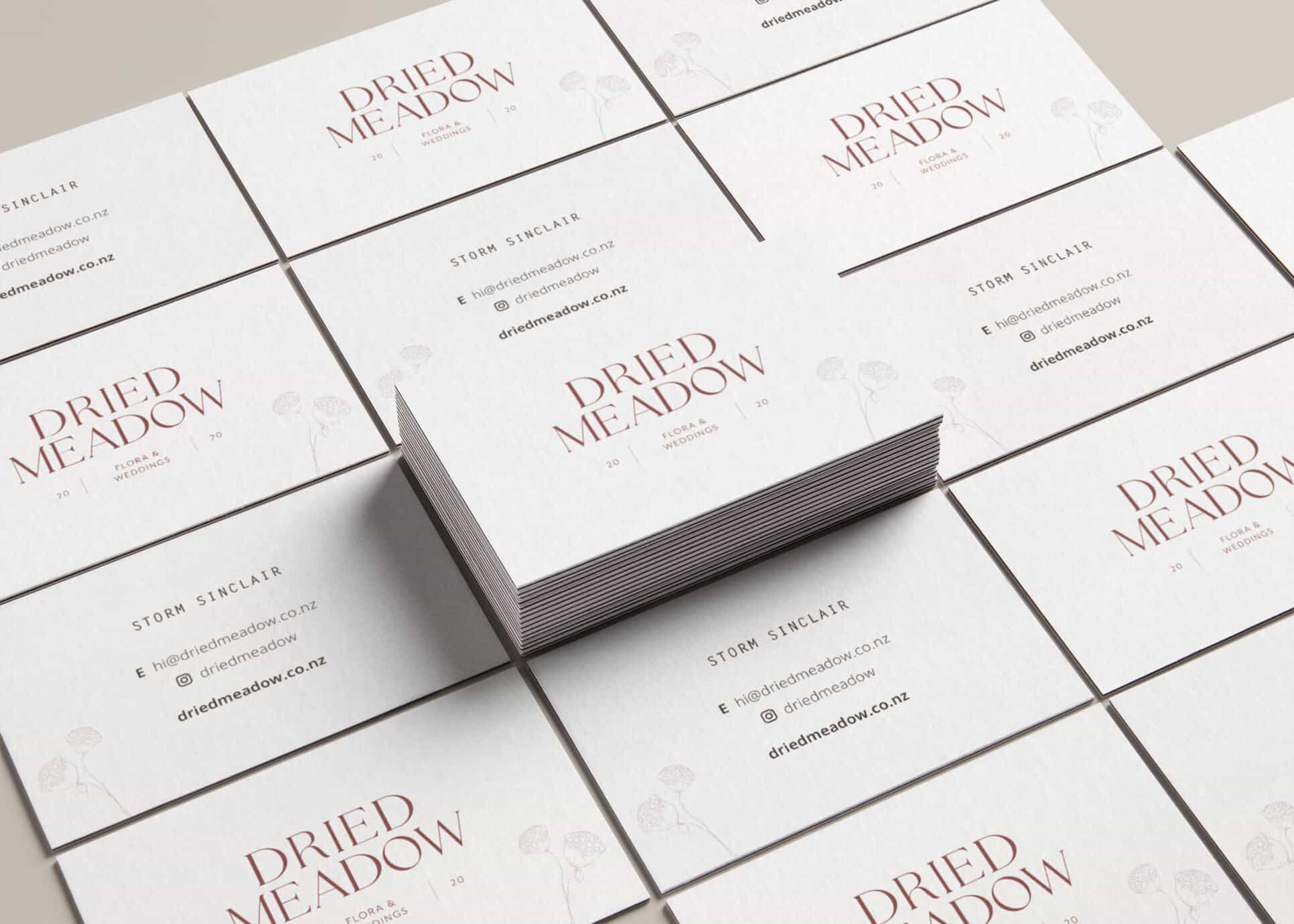 dried meadow perspective business cards mockup 2